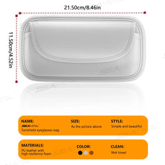 Car Glasses Case – Wear-Resistant PU Leather Sunglasses Holder with Hook & Loop Fastener