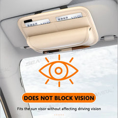 Car Visor Storage Bag – Luxury Textured Sunglasses Holder with Flannel Interior