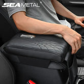 Thick 3D Memory Foam Car Armrest Cushion – Center Console Cover with Tissue Holder