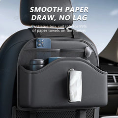 Car Back Seat Organizer – Multi-Functional Seatback Storage Bag with Net Pocket & Tissue Holder