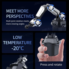 360-Degree Rotating Car Phone & Tablet Holder – Adjustable 6.5–9.5CM Cup Holder Mount