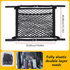 2-Layer Car Mesh Organizer – Universal Seat Storage Net Large-Capacity Cargo Holder