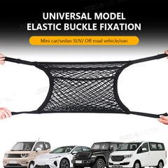 Organizador de malla para coche de 2 capas - Red universal de almacenamiento para asientos, soporte de carga de gran capacidad