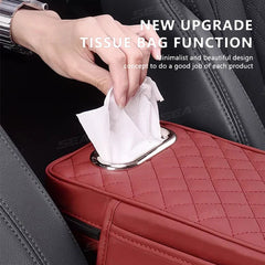 Thickened Car Armrest Cover – Memory Foam Center Console Cushion with Tissue Holder