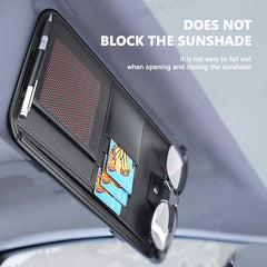 9-in-1 Car Sun Visor Organizer – PU Leather Zipper Storage Bag with Glasses & Card Holder