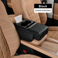 All-in-One Car Arm Rest Cushion – 7cm Thick Console Organizer with Elbow Support