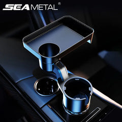 Premium Car Cup Holder Expander – Multi-Function Drink Holder with 360° Adjustable Snack Tray
