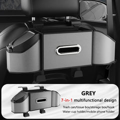 Car Back Seat Organizer – Multifunction Storage Box with Cup Holder, Trash Bin & Phone Mount