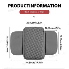 Breathable Car Arm Rest Cushion – Anti-Scratch Center Console Cover with Storage Bag