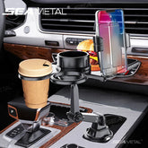 Universal Car Drink Holder Expander – Anti-Slip Silicone Base with 360° Phone Holder