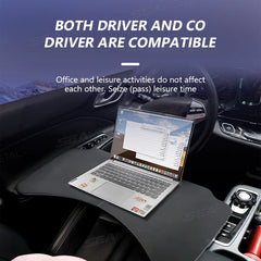Foldable Car Laptop Tray Table – Stable Large Load-Bearing Dining Board with Drink Holder