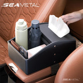 Car Center Console Arm Rest Box – Premium Nappa Leather Storage with Tissue Holder