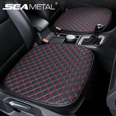 Universal PU Leather Auto Seat Cushion – Protective Cover with Storage Pocket