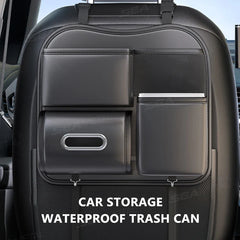 6-in-1 Car Seat Back Organizer – Premium PU Leather Storage Bag with Tissue Holder