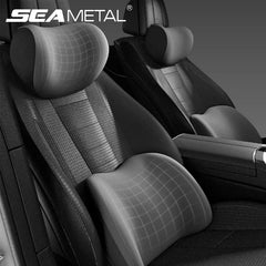 Memory Foam Car Neck Pillow – Ergonomic Headrest & Lumbar Support Cushion with Washable Cover