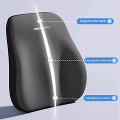Memory Foam Car Neck & Lumbar Pillow – Soft Washable Cover Support Cushion
