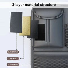 Car Seat Back Organizer – Nappa Leather Rear Row Storage Bag with Anti-Kick Pad