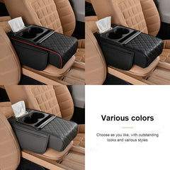 All-in-One Car Arm Rest Cushion – 7cm Thick Console Organizer with Elbow Support
