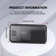 9-in-1 Car Sun Visor Organizer – PU Leather Zipper Storage Bag with Glasses & Card Holder