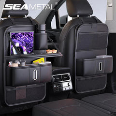 Organizador para Respaldo de Asiento de Coche con Bandeja Plegable – Protector Antimanchas con Bolsillos Múltiples para Niños