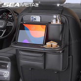 8-in-1 Car Seat Back Organizer with Foldable Tray – Waterproof Wear-Resistant Storage Bag