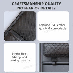 Bolsa de almacenamiento de lujo para la parte trasera del asiento del coche - Organizador multifunción para el asiento trasero con protección antipalanca