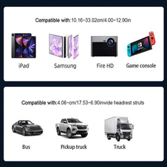 Upgraded Car Headrest Phone Holder – Telescopic Anti-Shake Mount for 4–12.9 Inch iPad & iPhone