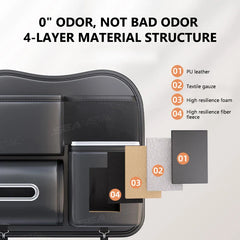 6-in-1 Car Seat Back Organizer – Premium PU Leather Storage Bag with Tissue Holder