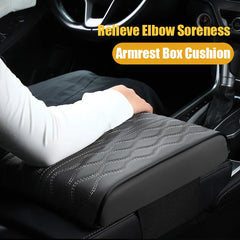 Thickened Car Armrest Box Cushion – 3D Memory Foam PU Leather Console Cover