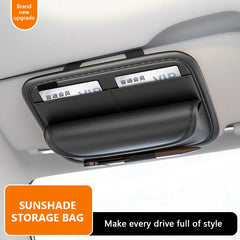 Car Glasses Case – Wear-Resistant PU Leather Sunglasses Holder with Hook & Loop Fastener