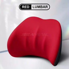 Car Neck & Lumbar Support Pillow – Breathable Memory Foam with Removable Cover