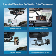 Universal Rearview Mirror Car Phone Holder – 360° Anti-Shake Stable Mount for 3–7 Inch Smartphones