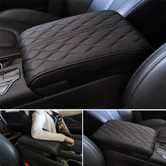 Thickened Car Armrest Box Cushion – 3D Memory Foam PU Leather Console Cover