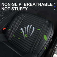Full-Wrapped PU Car Seat Cover – Breathable Perforated Front Seat Cushion with Anti-Slip Design