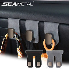 Premium Suede Car Handbag Holder – 15KG Large-Bearing Seat Hook Organizer