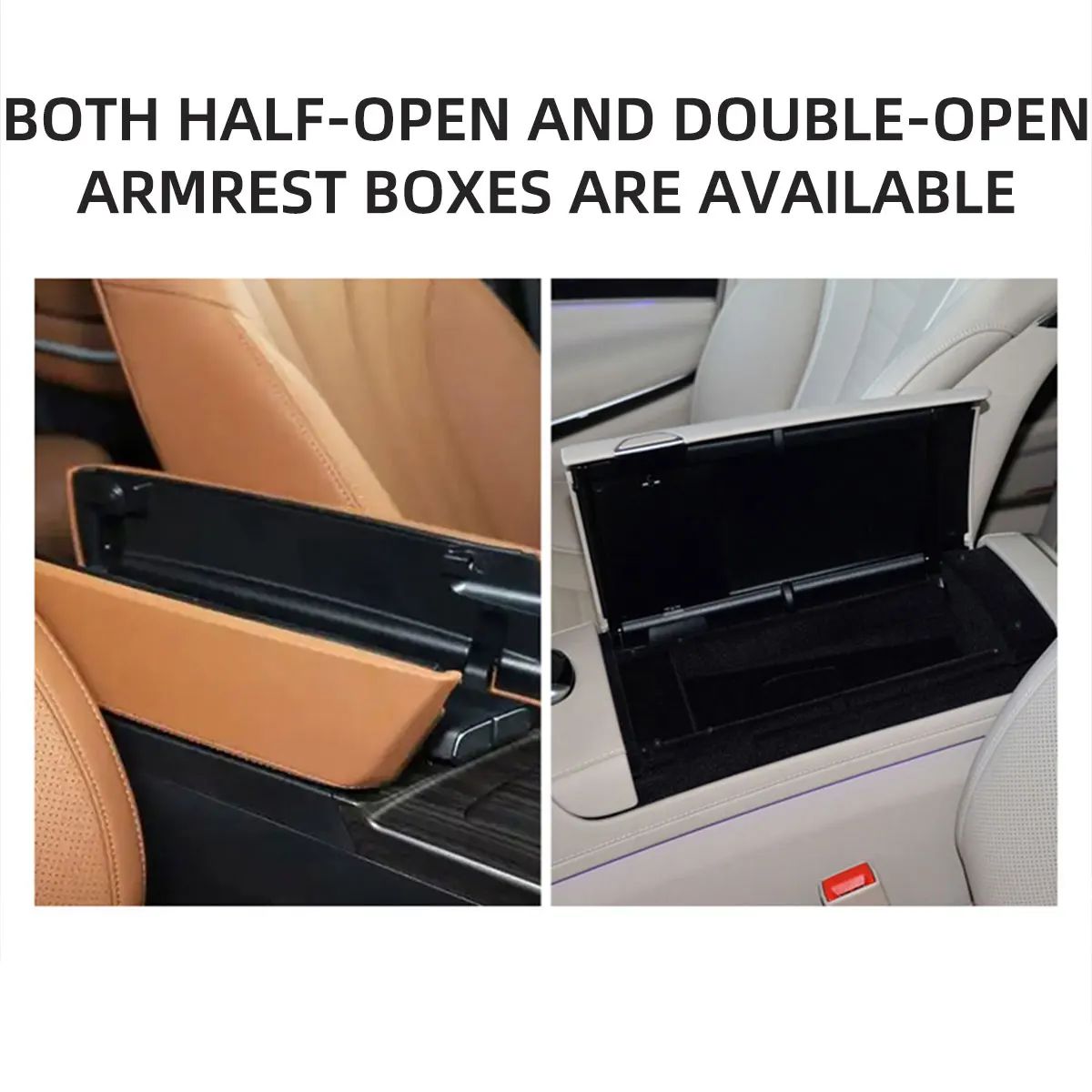 Car Center Console Armrest Storage Box With LED Ambient Light Cup