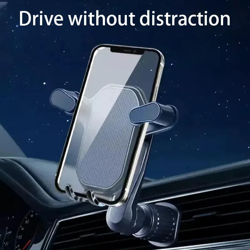 Gravity Lock Car Vent Phone Mount – One-Hand Operation 360° Adjustable Holder