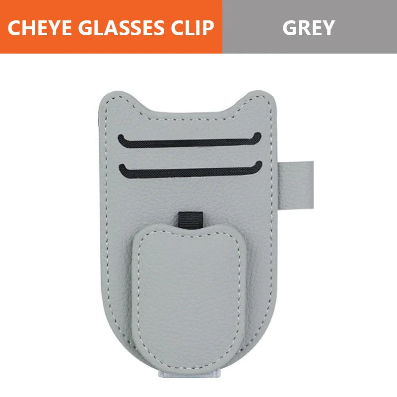 Luxury Car Visor Glasses Clip – Magnetic 3-in-1 Sunglasses Holder with Card Slot