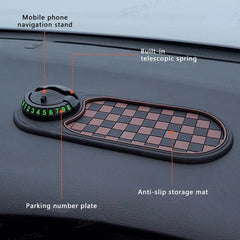 2-in-1 Dashboard Anti-Slip Mat with 360° Rotating Phone Mount – Non-Slip Car Phone Holder