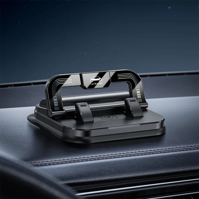 Dashboard Car Phone Holder – 360° Rotation Head-Up Mount with Anti-Slip Base & Number Plate