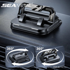 Dashboard Car Phone Holder – 360° Rotation Head-Up Mount with Anti-Slip Base & Number Plate