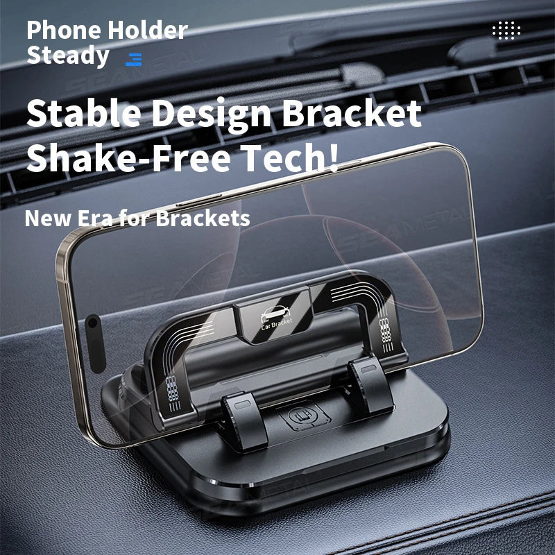 Dashboard Car Phone Holder – 360° Rotation Head-Up Mount with Anti-Slip Base & Number Plate