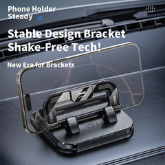 Dashboard Car Phone Holder – 360° Rotation Head-Up Mount with Anti-Slip Base & Number Plate
