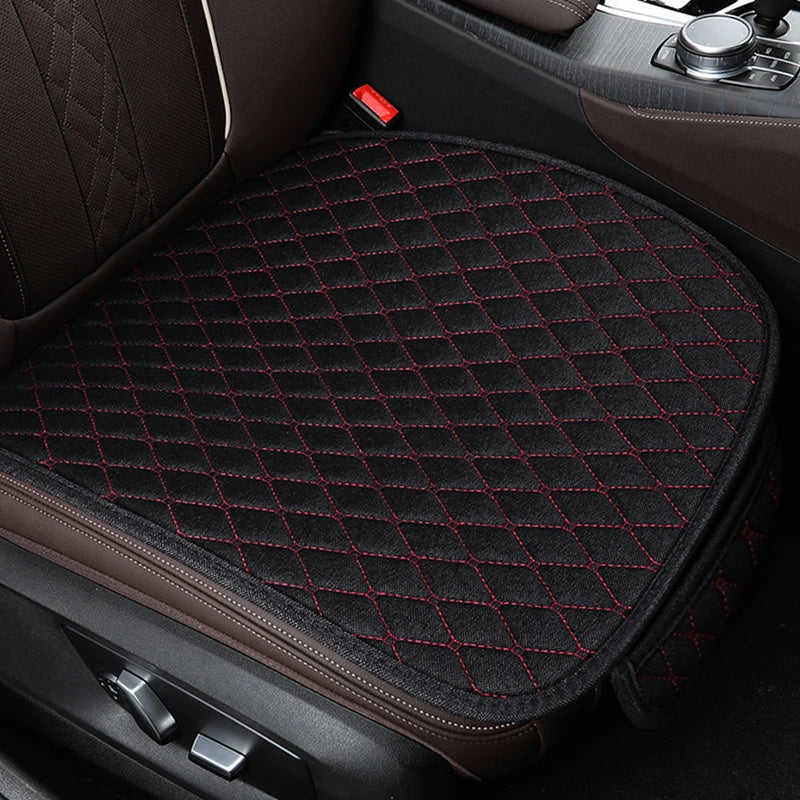Universal Linen Car Seat Cushion – Flax Breathable Anti-Slip Front Seat Protector