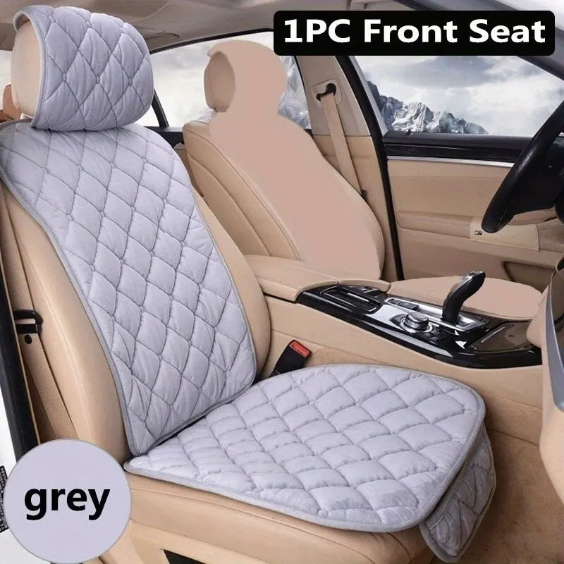4-Season Plush Car Seat Cushion – Breathable Anti-Slip Cover for Sedan SUV Truck