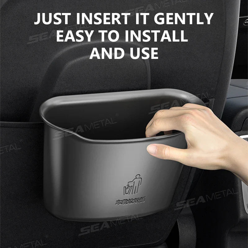 1.6L Large-Capacity Car Trash Bin – Waterproof Seat Back Garbage Can Organizer
