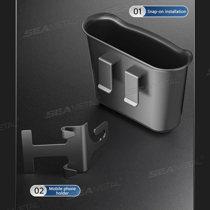 1.6L Large-Capacity Car Trash Bin – Waterproof Seat Back Garbage Can Organizer