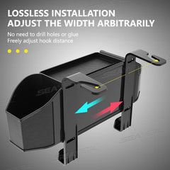 SEAMETAL Car Back Seat Organizer – Multifunction Storage Box with Cup Holder, Trash Bin & Phone Mount