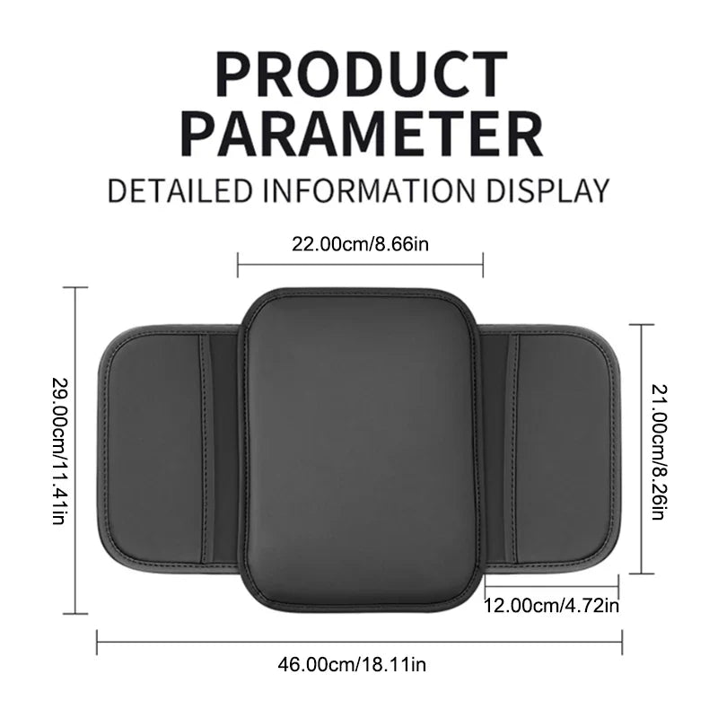 PU Leather Car Arm Rest Extension Pad – Anti-Scratch Center Console Protector