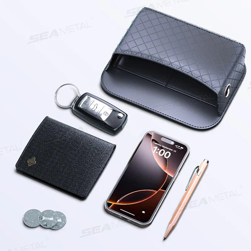 Universal Car Seat Side Organizer – Wear-Resistant Pocket for Phone & Cards